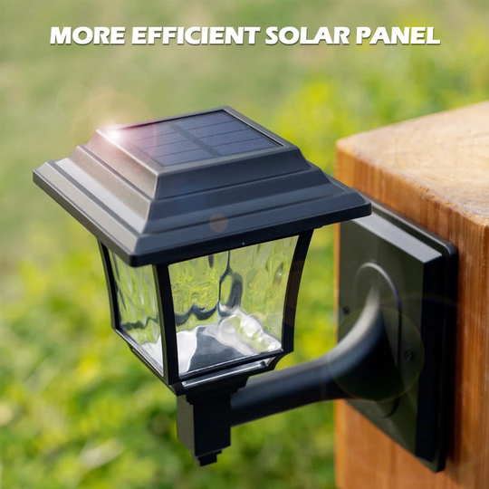 Solar Fence Lights Solar Lights Outdoor Garden LED 2 Modes Wall Light Solar Powered Outdoor Lighting Waterproof Decor For Patio Yard 2 Pack [Energy Cl