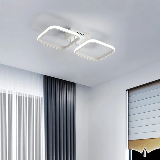 Wilburton LED Ceiling Lights, 2 Square White LED Ceiling Lamps, 29W Acrylic LED Ceiling Light, 50Cm