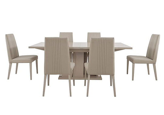 ALF - Livia Extending Dining Table and 6 Dining Chairs - 200-cm