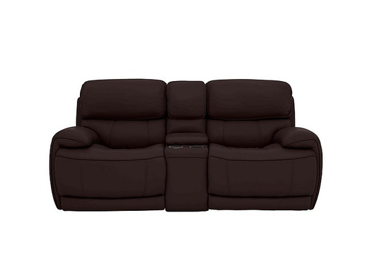 Relax Station Rocco 2 Seater Leather Power Rocker Sofa with Cupholders and Power Headrests - Brown- World of Leather