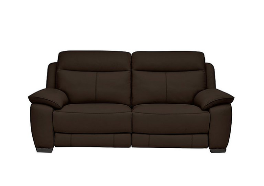 Starlight Express 3 Seater Leather Recliner Sofa with Power Headrests - Brown- World of Leather