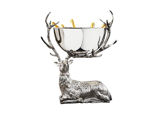 Culinary Concepts - Large Resting Stag Punch Bowl - Silver