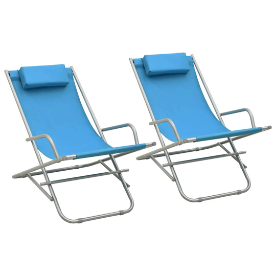 Rocking Chairs 2 Pcs Steel Blue