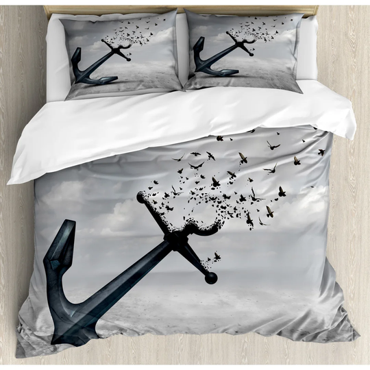 Mae Grey/Black Microfibre 350 TC Duvet Cover Set