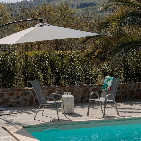 Barons Home Garden Chairs, Outdoor Chairs For Garden, Terrace, Balcony, Veranda, Pool, Metal And PVC, Startable Chairs, Black Color 1 Piece