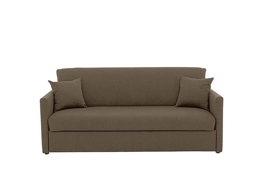Versatile 3 Seater Fabric Sofa Bed with Slim Arms - Mink