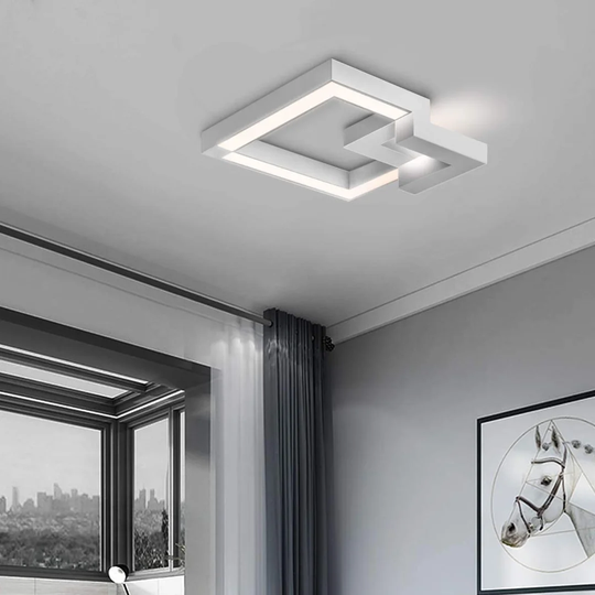 Ivy Bronx LED Ceiling Light Living Room Dimmable Remote Control, Color Changing Stepless Warm White/Neutral White/Cold White Ceiling Lamp Geometric De