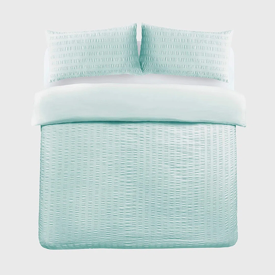 NightComfort Duck Egg Blue Cotton Rich Duvet Cover Set with Pillowcase