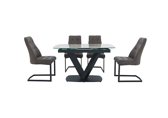 Merlin Small Extending Dining Table with 4 Merlin Dining Chairs Dining Set