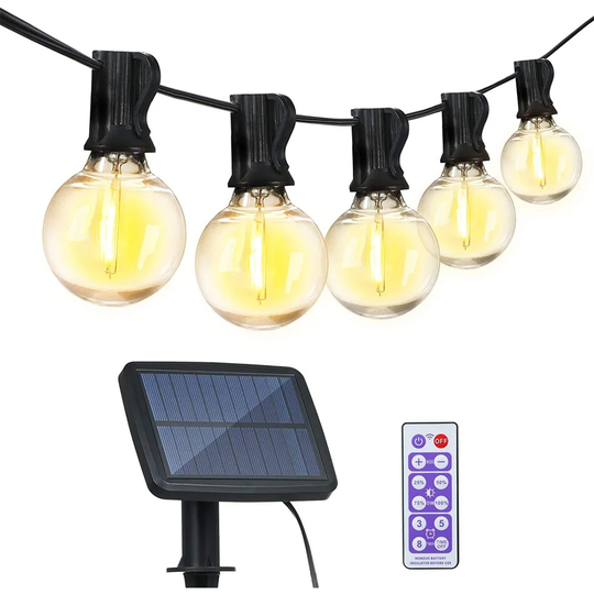 Jeddo 550m Solar Powered 13 - Bulb Festoon Lights String Light (End to End Connectable)