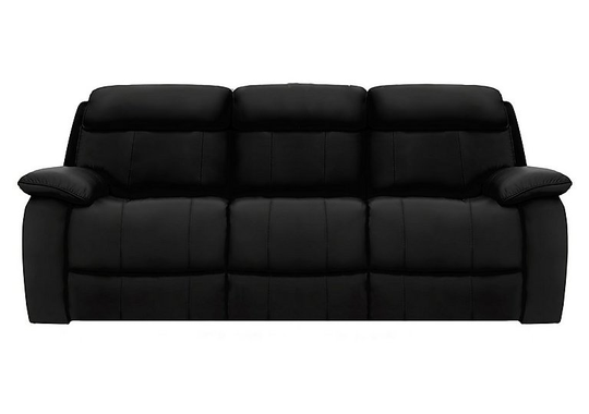Moreno 3 Seater Leather Power Recliner Sofa - Black- World of Leather