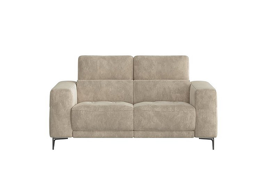 Adama 2 Seater Fabric Power Recliner Sofa with Telescopic Headrests - Cream