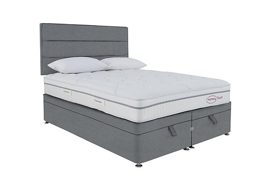Sleepeezee - Memory Touch Ortho End-lift Ottoman Divan Set - Super King - Grey