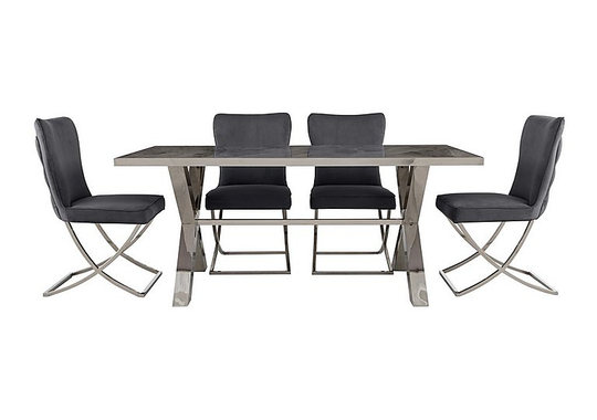 Vanquish Small Dining Table and 4 Dining Chairs