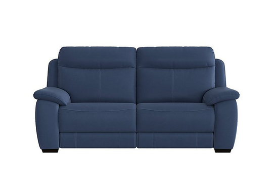 Starlight Express 3 Seater Fabric Recliner Sofa with Power Headrests - Blue