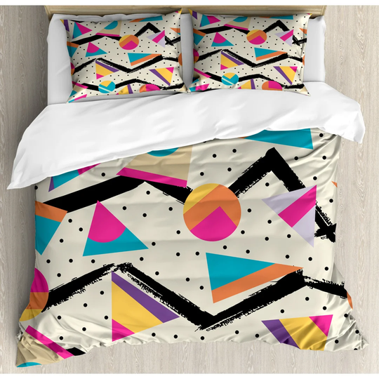 Jerrie Black/Blue/Pink Microfiber 350 TC Modern & Contemporary Duvet Cover Set