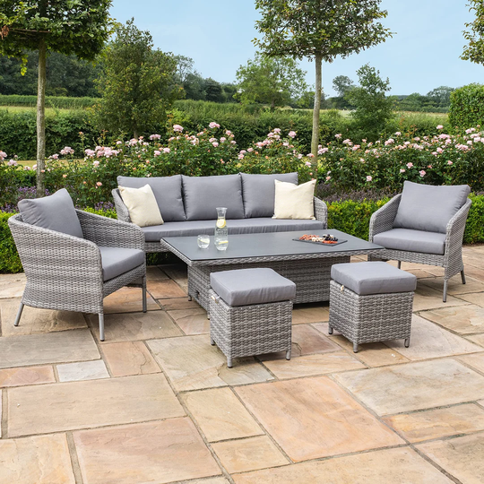 Churchtown Sofa Rattan Dining Set - with Rising Table