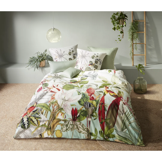 Bed Art S Green/Red 205 TC Reversible Duvet Cover Set