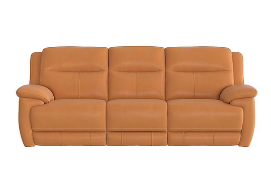Touch 3 Seater Leather Sofa - Yellow- World of Leather