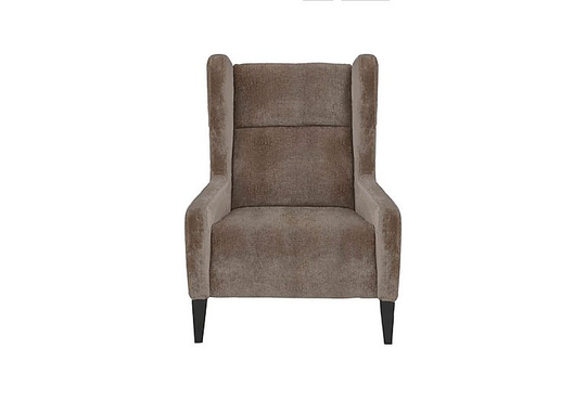 Boutique Lavish Fabric Wing Chair - Brown