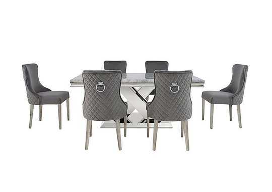 Dolce Large Dining Table and 6 Side Chairs