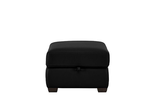 Chicago Leather Storage Stool - Black- World of Leather