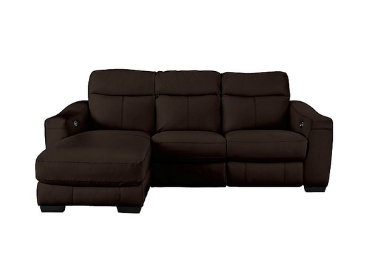 Cressida Leather Corner Chaise Recliner Sofa - Brown- World of Leather