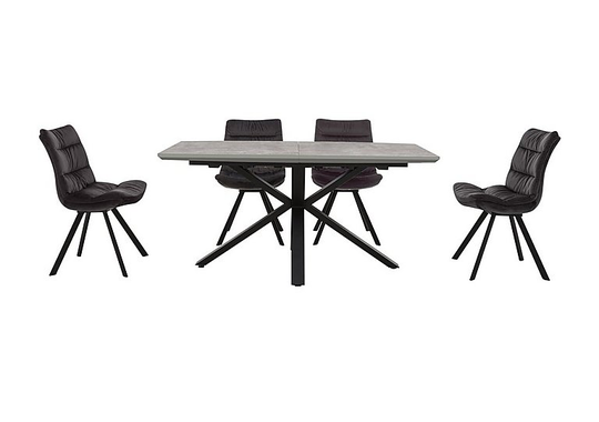 Diego Rectangle Extending Dining Table and 4 Chairs - Grey