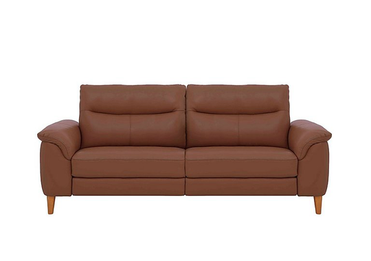 Morgan 3 Seater Leather Power Recliner Sofa - Brown