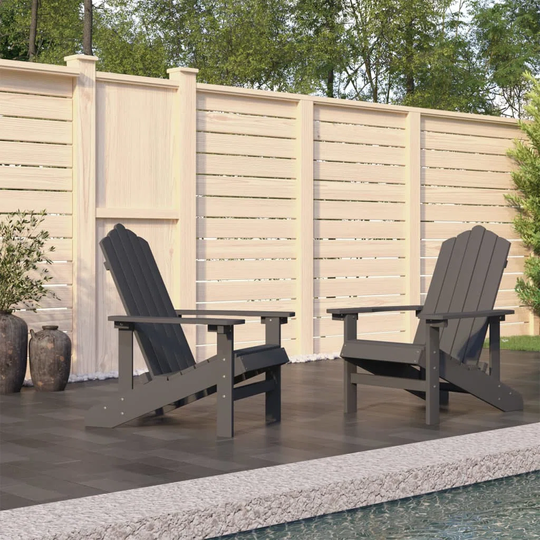House of Hampton Garden Adirondack Chairs 2 Pcs HDPE Anthracite