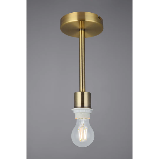 Baymont Antique Brass 1 Light E27 Universal Semi Ceiling Fixture, Suitable For A Vast Selection Of Shades