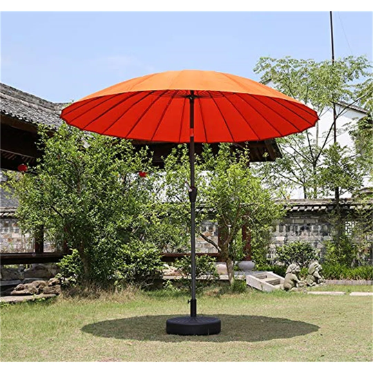 250Cm Round Garden Parasol Umbrella Aluminum With Crank Tilt Mechanism Sun Shade