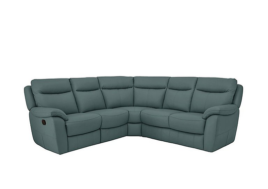 Snug Leather Corner Sofa - Green- World of Leather