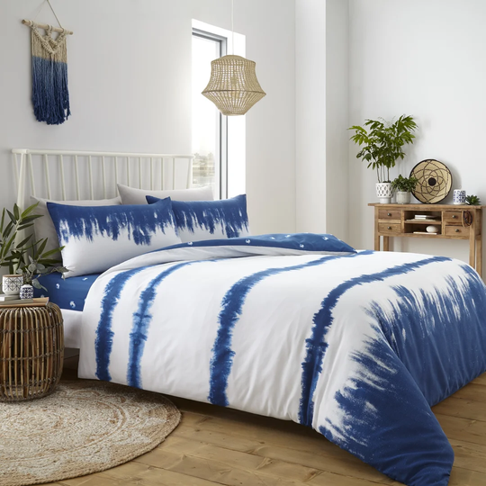 Maritime Blue 144 TC Reversible Duvet Cover Set