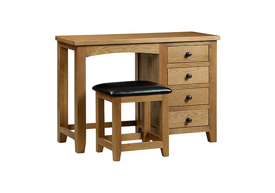 Addison Single Pedestal Dressing Table - Brown
