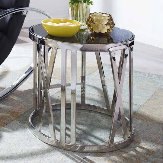 Canora Grey Side Table Small round coffee table Couch Modern living room table Coffee table high