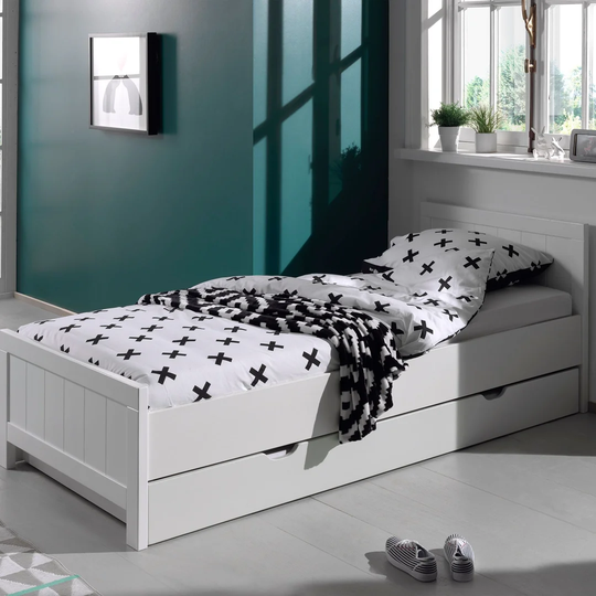 Eddy European Single Bed Frame with Storage