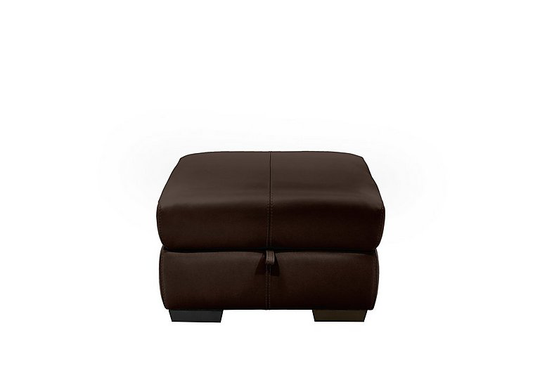 Elixir Leather Storage Footstool - Brown- World of Leather