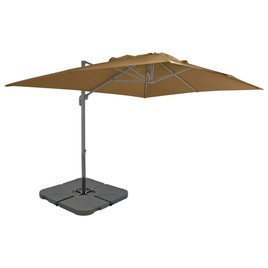 Battle Outdoor Umbrella With Portable Base Taupe