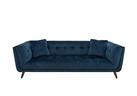 Rene 3 Seater Fabric Sofa - Blue