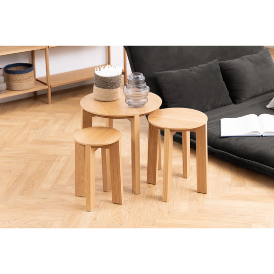 Maxime Nest Of Tables Matt Oak Veneer