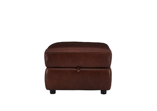 Relax Station Revive Leather Storage Footstool - Brown- World of Leather
