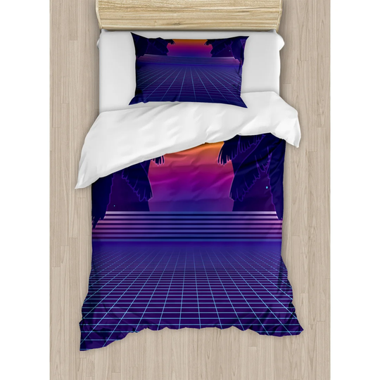 Shoemaker Purple 100% Brushed Microfibre Duvet Cover Set