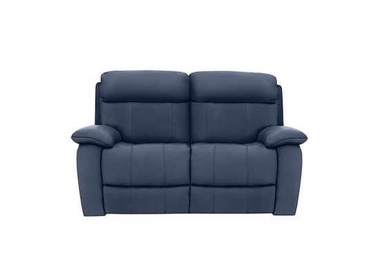 Moreno 2 Seater Leather Power Recliner Sofa - Blue- World of Leather