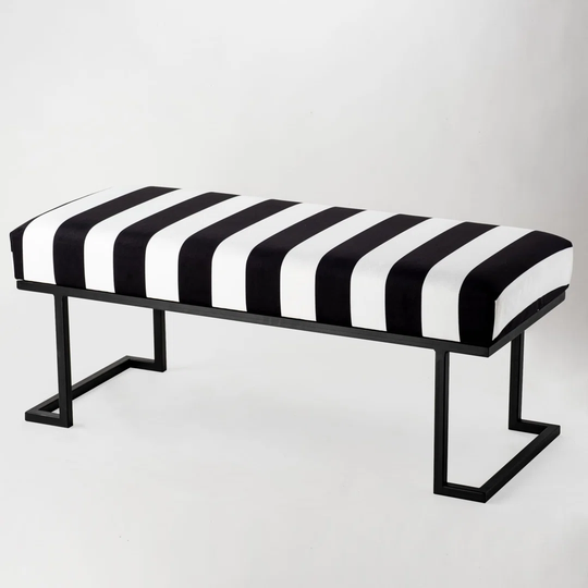 Elizzabeth Industrial Upholstered Bench