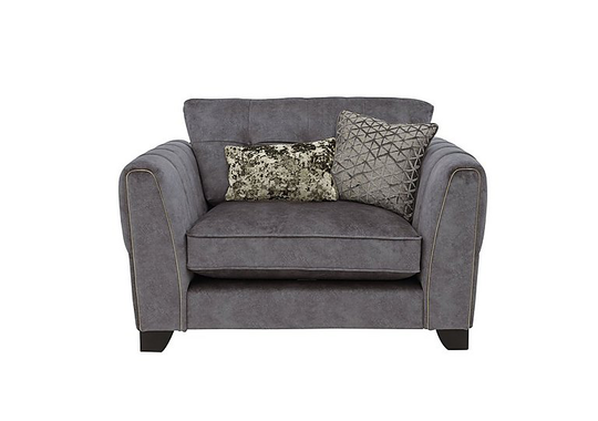 Ariana Classic Back Fabric Snuggler Chair - Grey