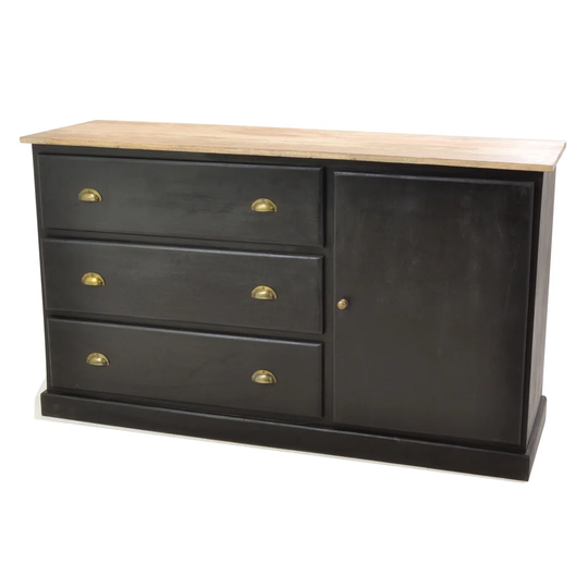 Tyann 150 Cm Wide 3 Drawer Mango Solid Wood Sideboard