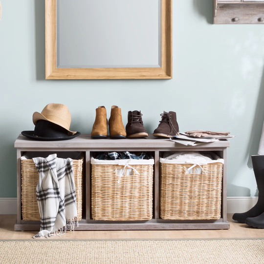 Karina Wood Storage Hallway Bench