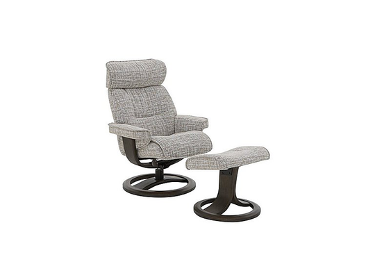 G Plan - Ergo Kalix Fabric Swivel Recliner Chair with Footstool - Grey