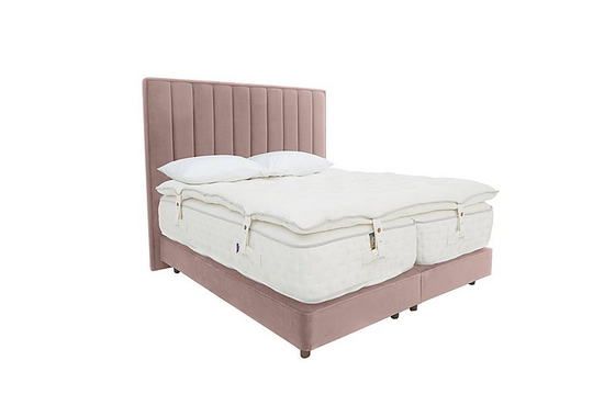 Harrison Spinks - Yorkshire 40,000 Shallow Divan Set with Zip and Link Mattress with Mattress Topper - King Size - Pink